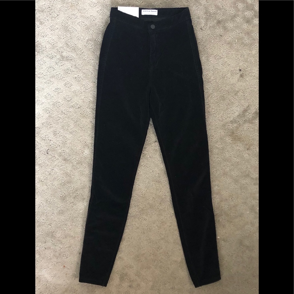 American Apparel High Waist Velour Skinny Jeans